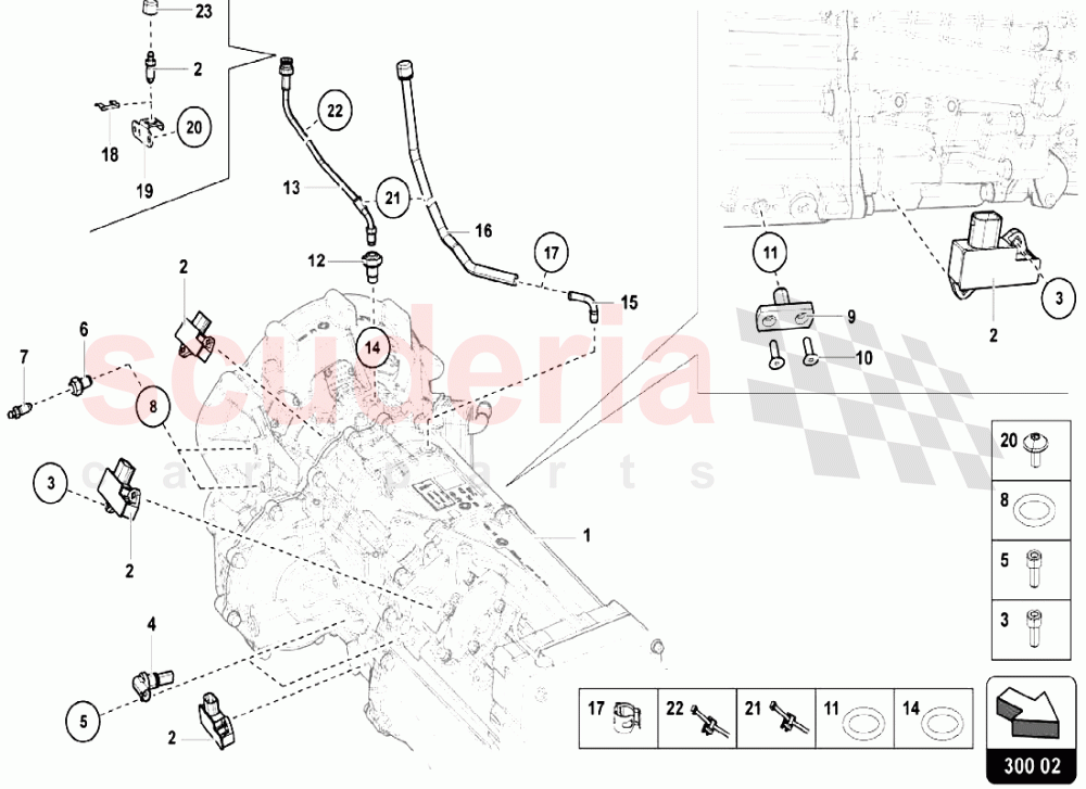 Gearbox Assembly - Sensors of Lamborghini Lamborghini Aventador LP740 S