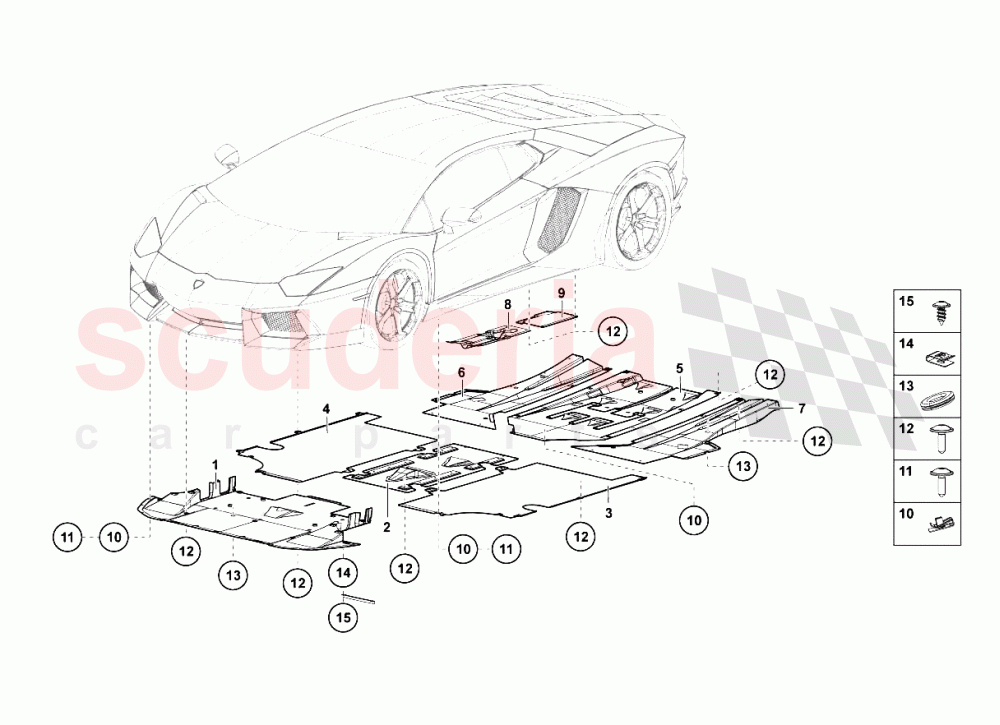 Frame Floor Panels of Lamborghini Lamborghini Aventador LP700 Coupe