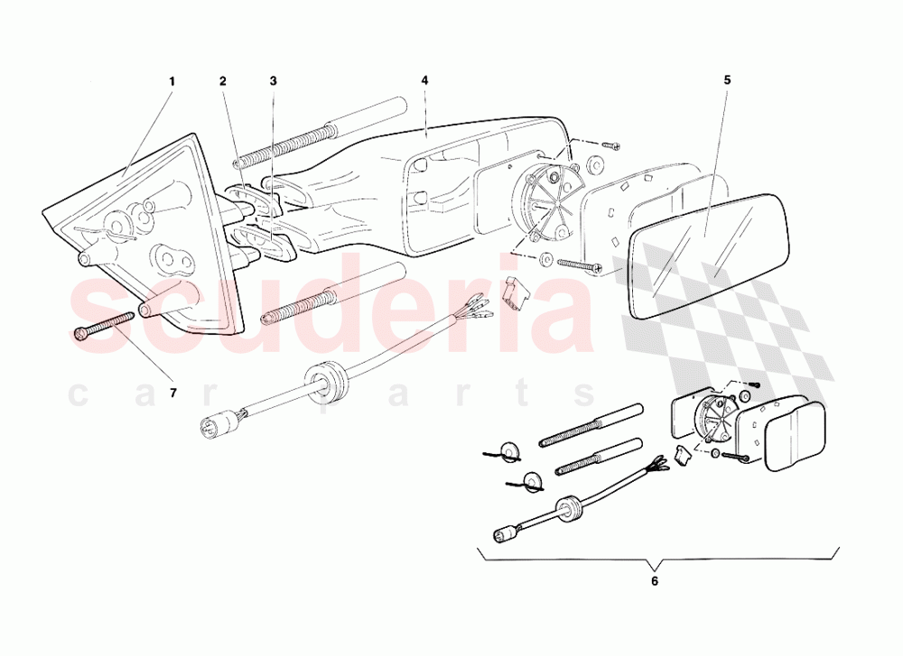 External Rear View Mirrors of Lamborghini Lamborghini Diablo SV (1995-1997)