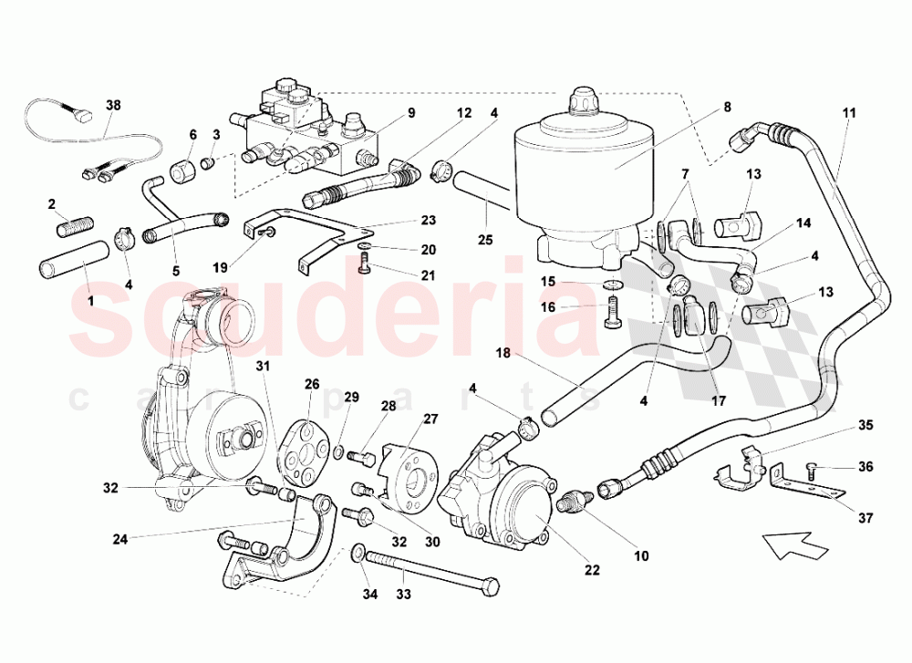 Power Steering of Lamborghini Lamborghini Murcielago LP640