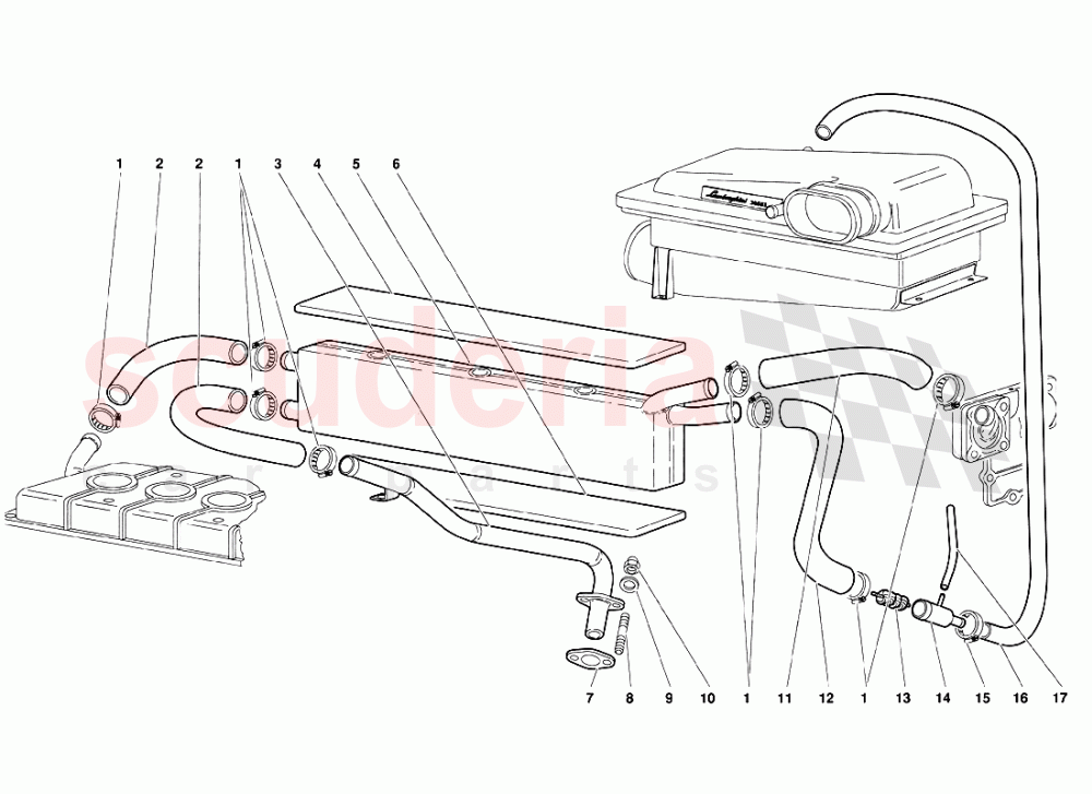 Engine Oil Breathing System of Lamborghini Lamborghini Diablo (1990-1998)