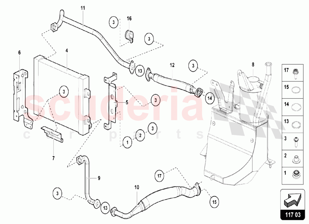 OIL SYSTEM RADIATOR 2 of Lamborghini Lamborghini Aventador LP750 SV Roadster