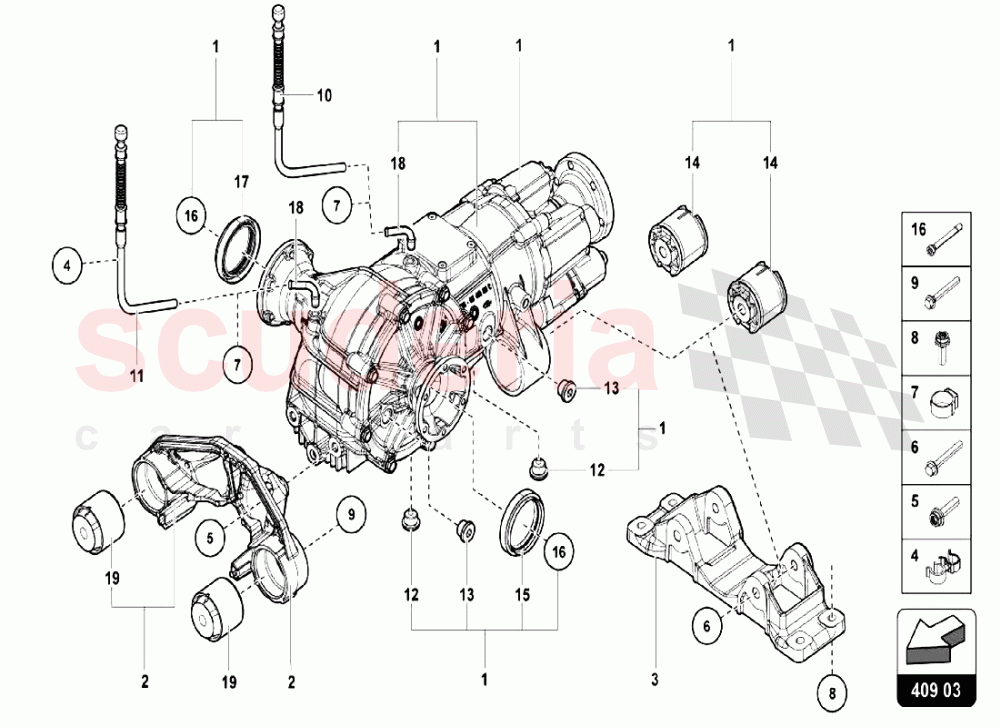 FRONT DIFFERENTIAL ASSEMBLY of Lamborghini Lamborghini Aventador LP750 SV Roadster