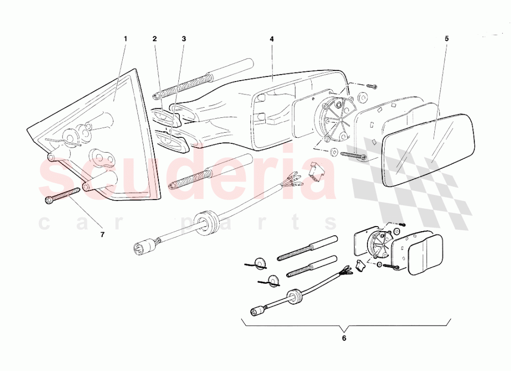 External Rear View Mirrors of Lamborghini Lamborghini Diablo SV (1998)