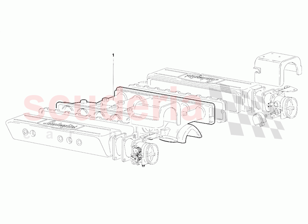 Intake Manifold (Valid for USA - January 1995) of Lamborghini Lamborghini Diablo SE30 (1993-1995)