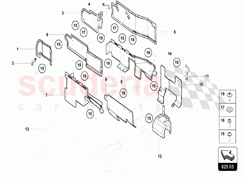 HEAT SHIELD of Lamborghini Lamborghini Aventador LP750 SV Roadster