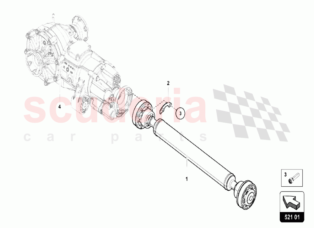 PROPELLER SHAFT 1 of Lamborghini Lamborghini Aventador LP750 SV Coupe