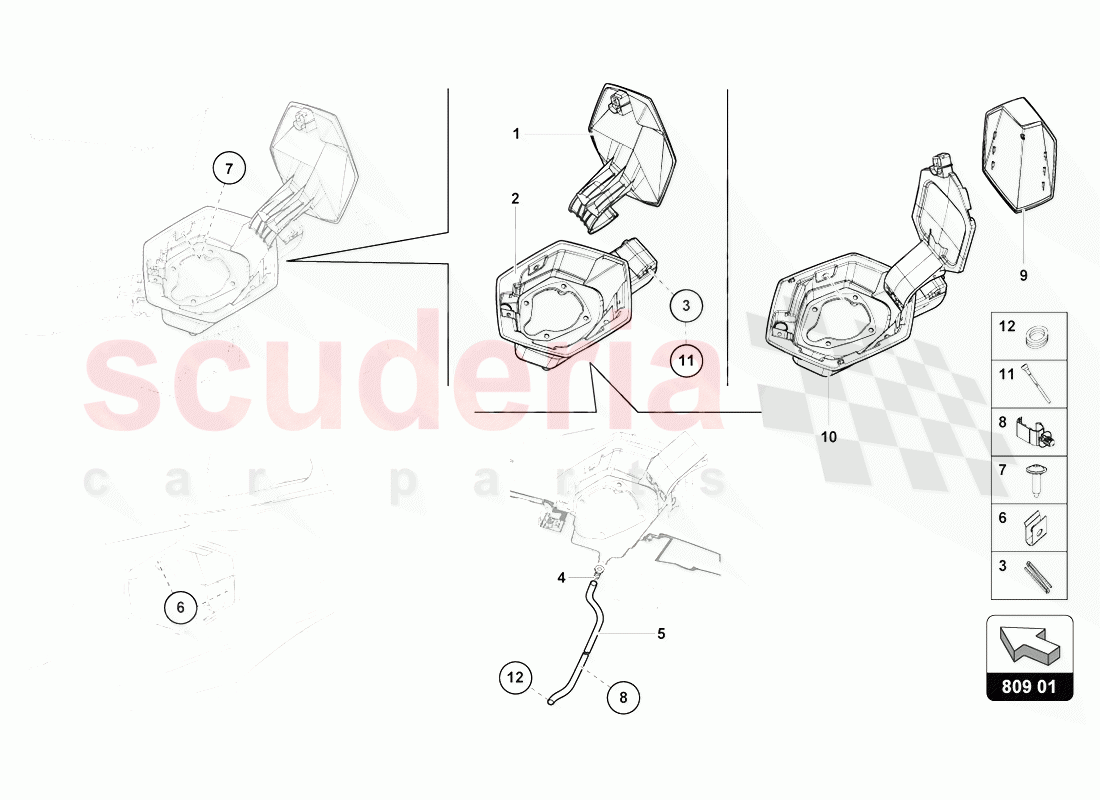 FUEL FILLER FLAP of Lamborghini Lamborghini Aventador LP770 SVJ Coupe