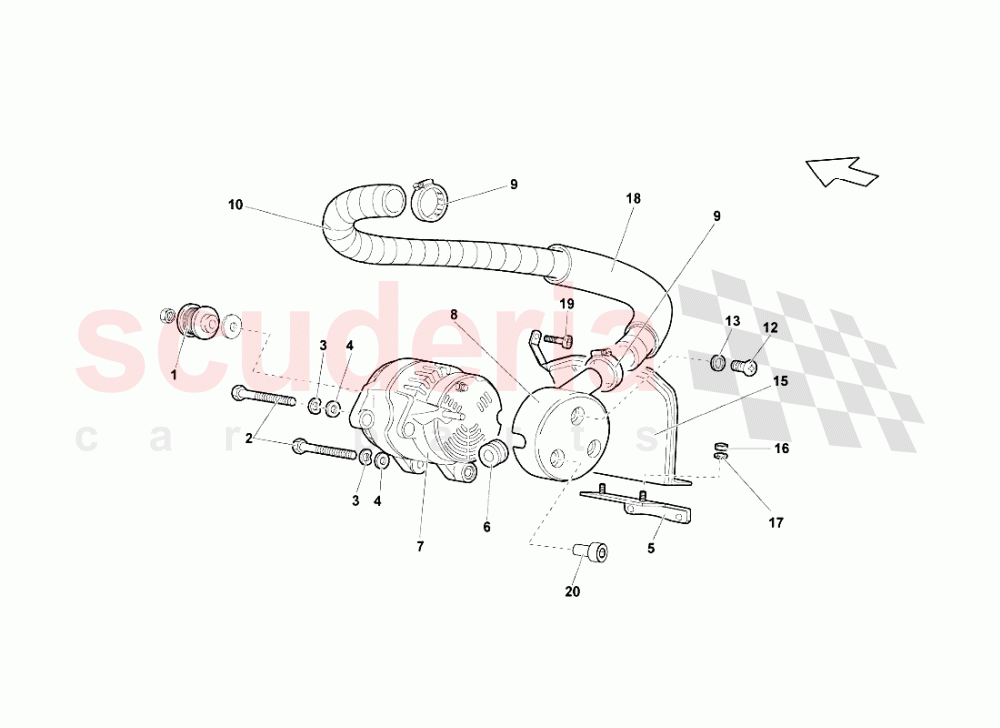 Alternator of Lamborghini Lamborghini Murcielago LP640