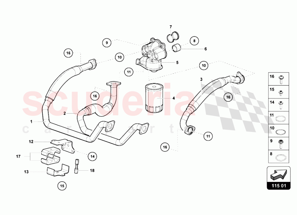 OIL FILTER of Lamborghini Lamborghini Aventador LP700 Roadster