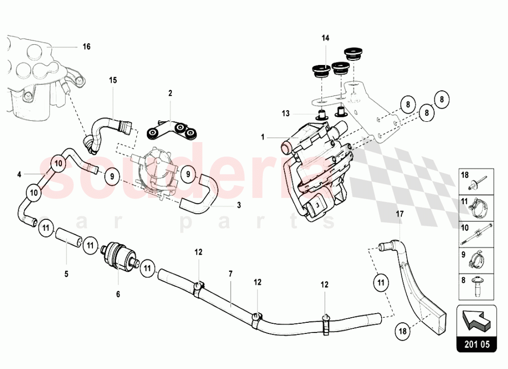 FUEL SYSTEM 1 of Lamborghini Lamborghini Aventador LP720 Roadster