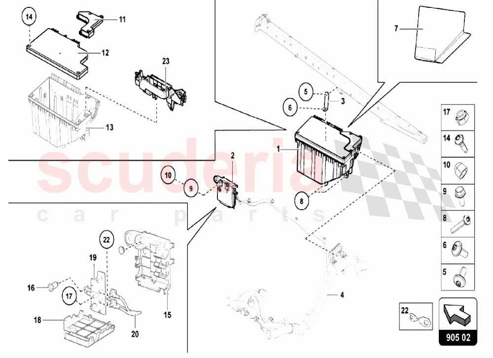 FUSE BOX AND EMERGENCY IGNITION of Lamborghini Lamborghini Aventador LP750 SV Coupe