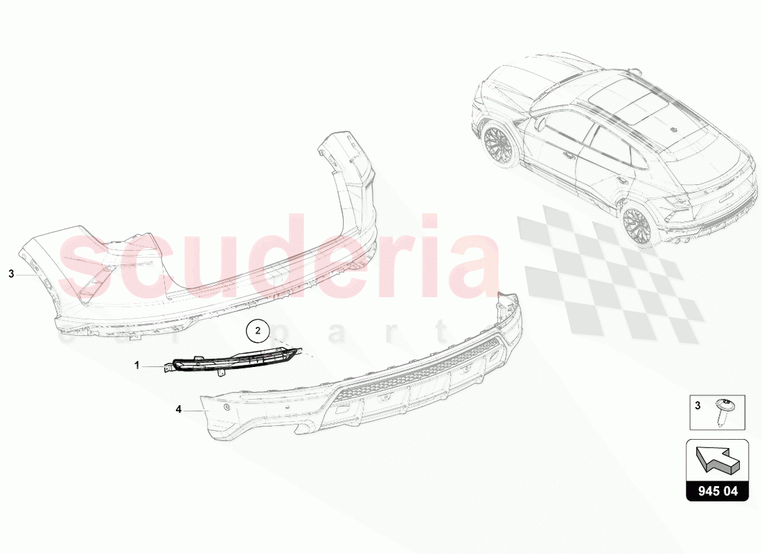 LED REAR FOG LIGHT of Lamborghini Lamborghini Urus (2018-2019)