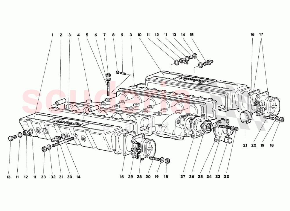 Intake Manifold of Lamborghini Lamborghini Diablo VT 6.0 (2000-2001)