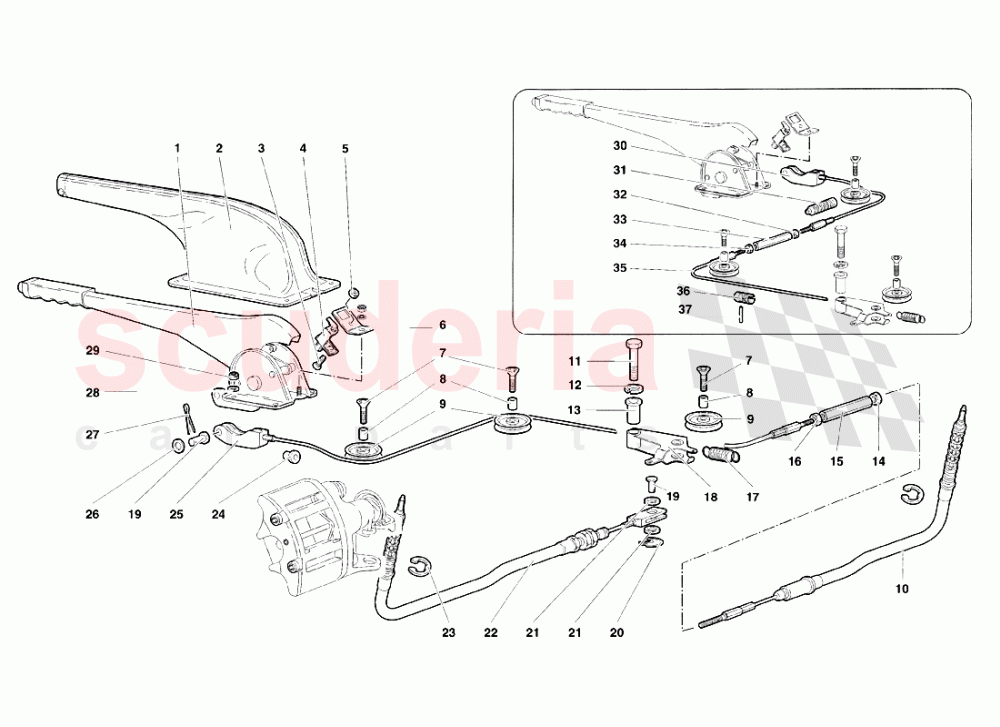 Handbrake of Lamborghini Lamborghini Diablo VT Roadster (1998-2000)