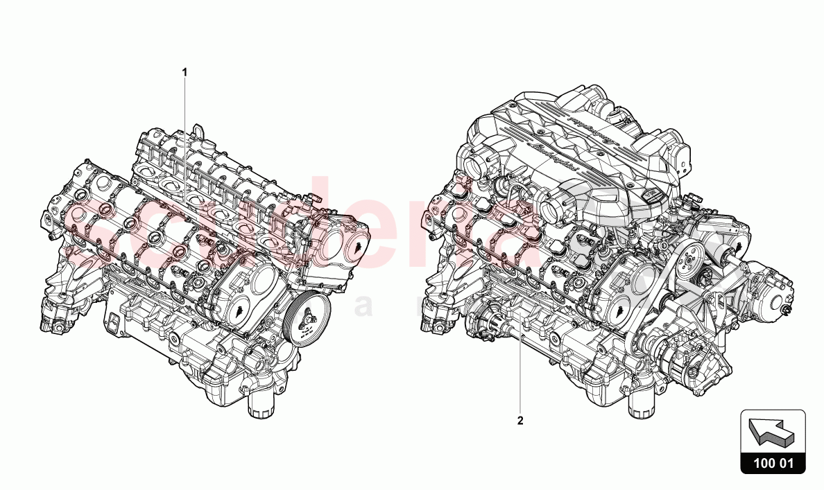 ENGINE of Lamborghini Lamborghini Aventador LP780 Ultimae