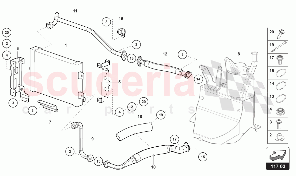 OIL COOLER of Lamborghini Lamborghini Aventador LP780 Ultimae