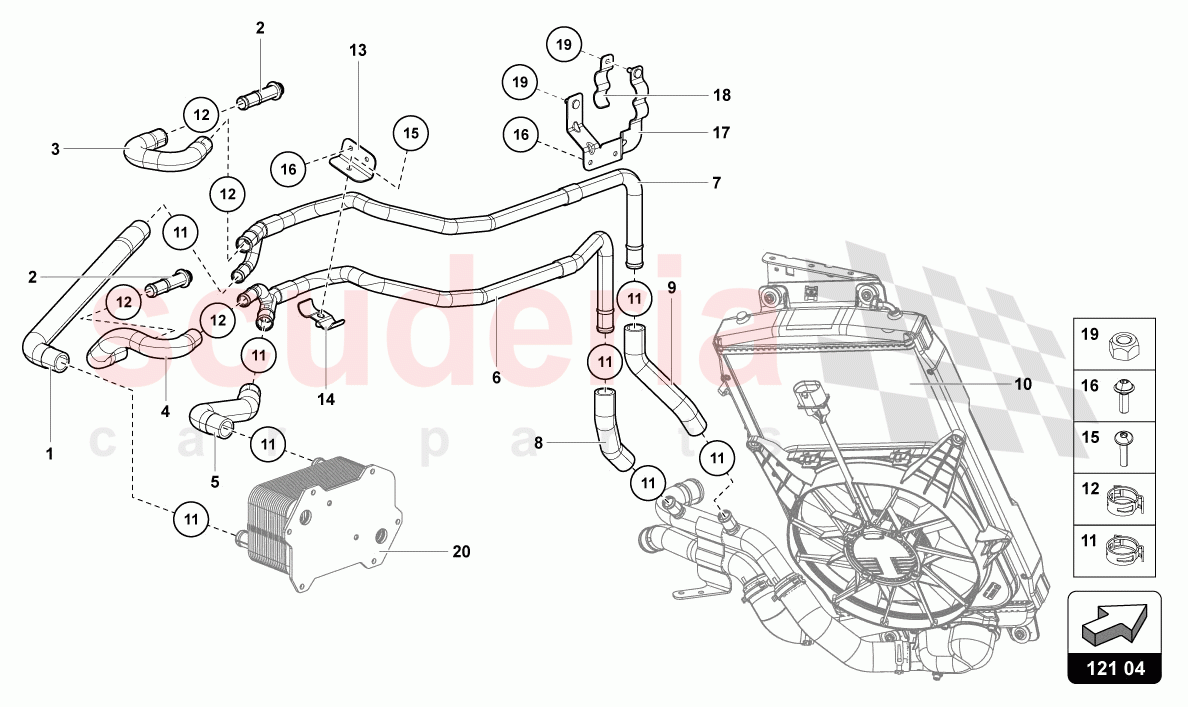 COOLING SYSTEM of Lamborghini Lamborghini Aventador LP780 Ultimae