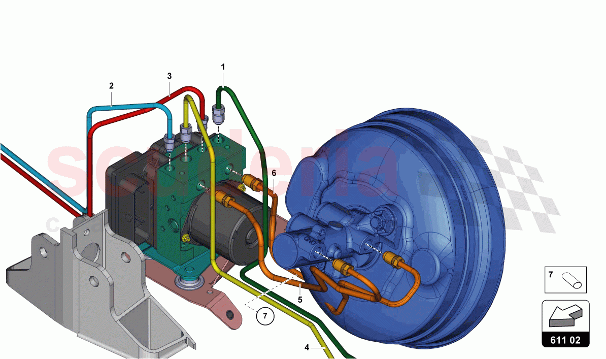BRAKE SERVO, PIPES AND VACUUM SYSTEM of Lamborghini Lamborghini Aventador LP780 Ultimae