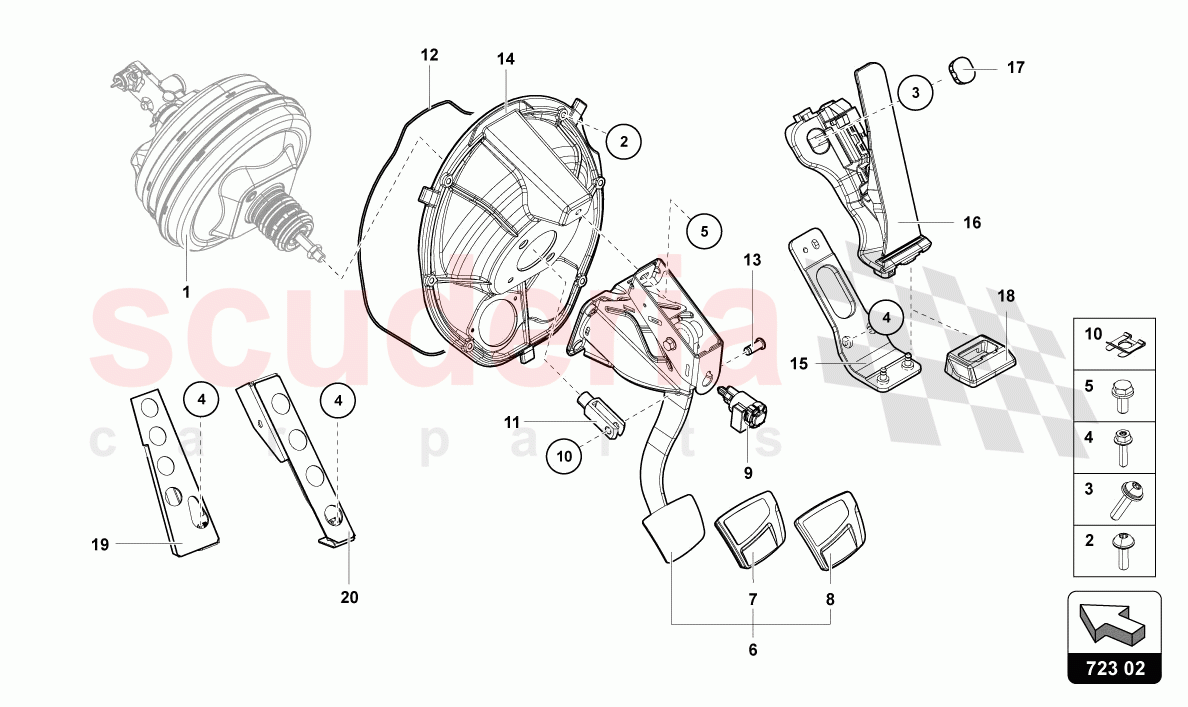 BRAKE AND ACCEL. LEVER MECH. of Lamborghini Lamborghini Aventador LP780 Ultimae