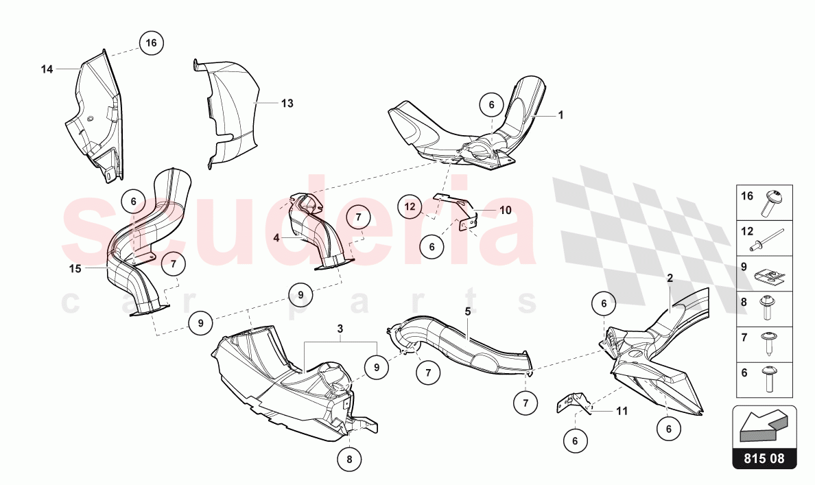 AIR DUCT CARDBOARD of Lamborghini Lamborghini Aventador LP780 Ultimae