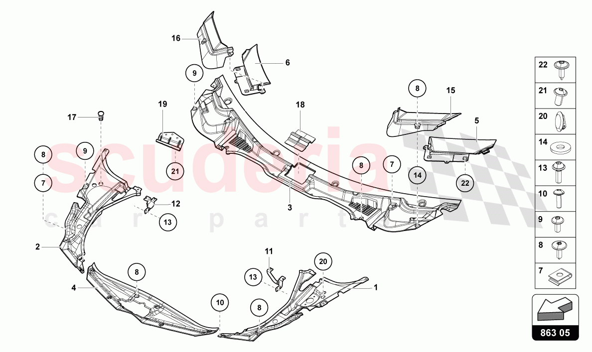 LUGGAGE COMP. FLOOR COVERING of Lamborghini Lamborghini Aventador LP780 Ultimae