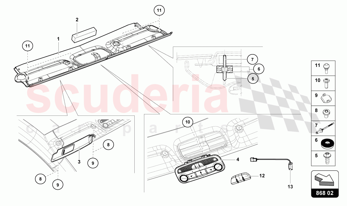 ROOF FRAME TRIM of Lamborghini Lamborghini Aventador LP780 Ultimae