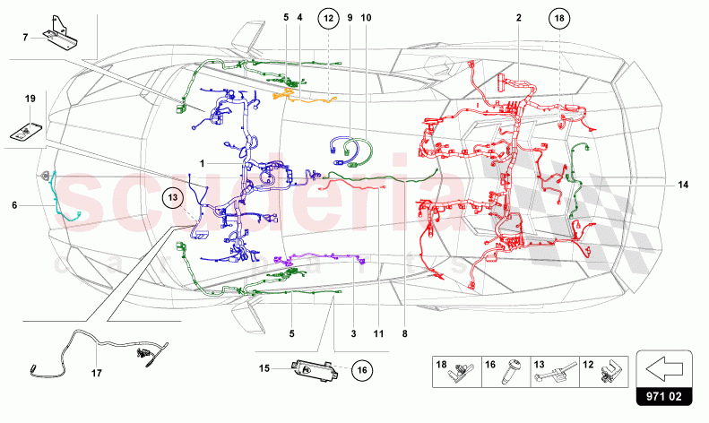 WIRING LOOMS of Lamborghini Lamborghini Aventador LP780 Ultimae