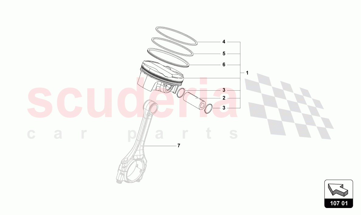 PISTON of Lamborghini Lamborghini Aventador LP780 Ultimae Roadster