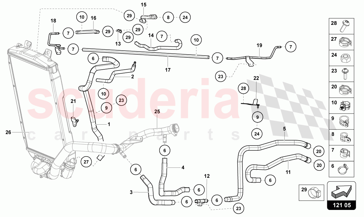 COOLING SYSTEM of Lamborghini Lamborghini Aventador LP780 Ultimae Roadster