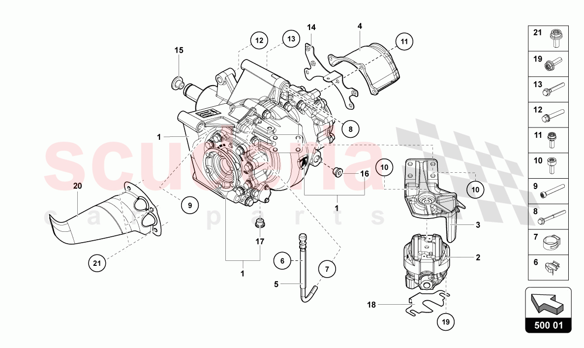 DIFFERENTIAL REAR of Lamborghini Lamborghini Aventador LP780 Ultimae Roadster
