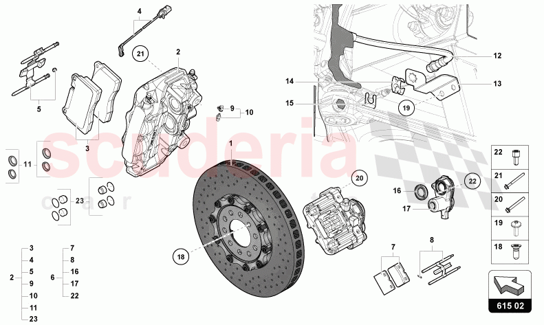 BRAKE DISC REAR of Lamborghini Lamborghini Aventador LP780 Ultimae Roadster