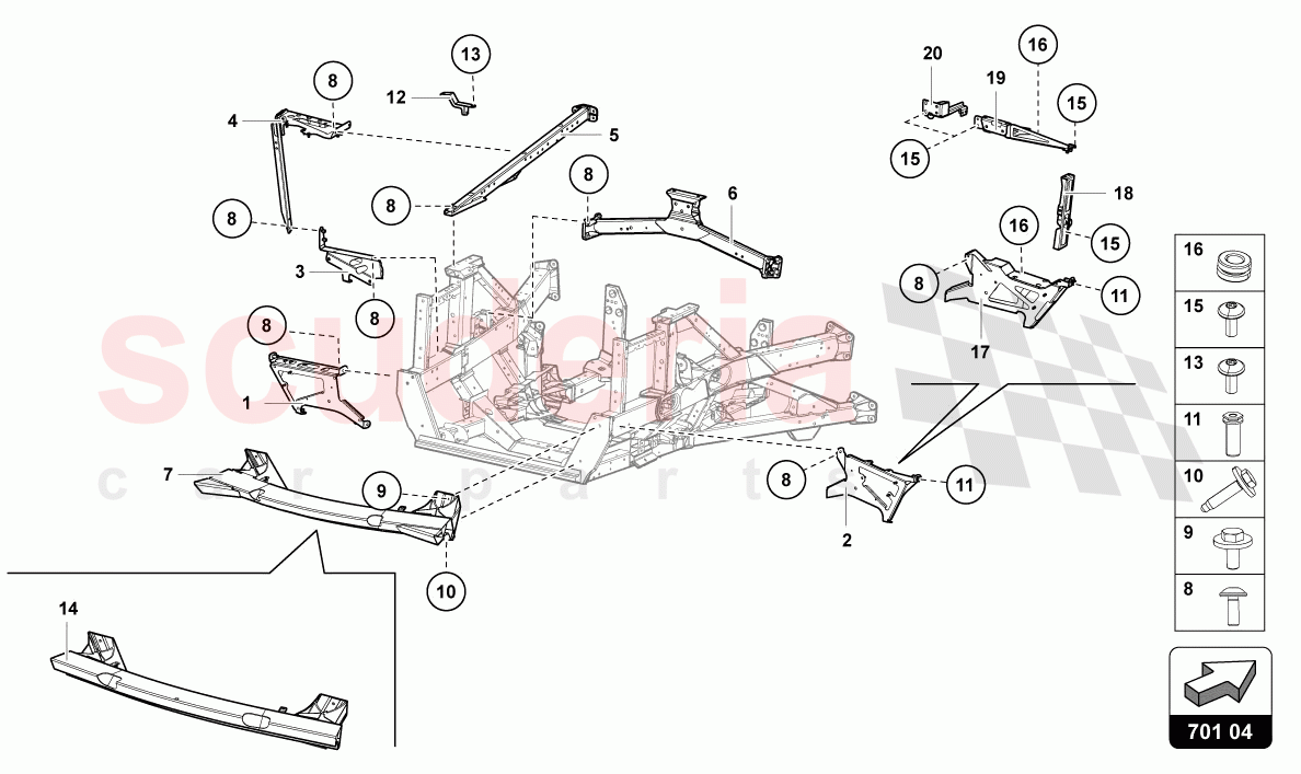 TRIM FRAME REAR PART of Lamborghini Lamborghini Aventador LP780 Ultimae Roadster