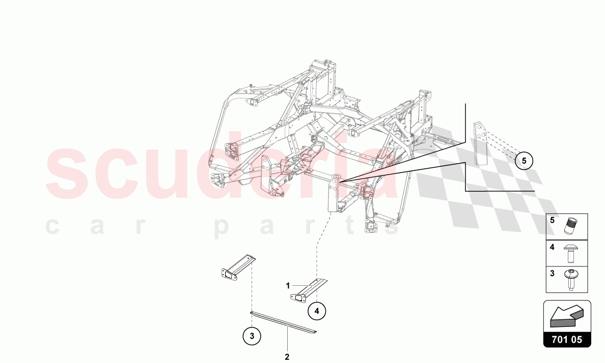 TRIM FRAME REAR PART of Lamborghini Lamborghini Aventador LP780 Ultimae Roadster