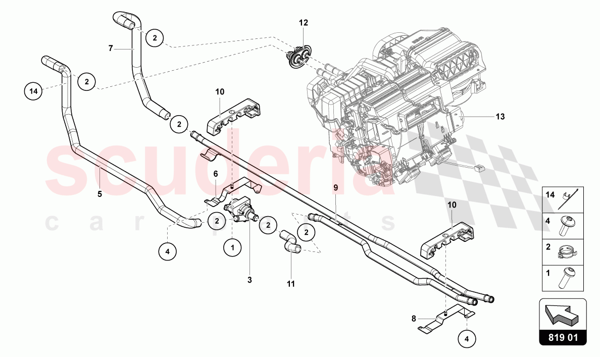 HEATING, AIR COND. SYSTEM of Lamborghini Lamborghini Aventador LP780 Ultimae Roadster