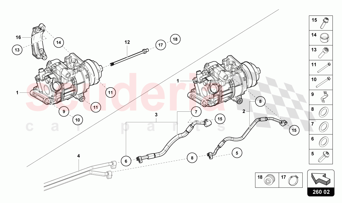 A/C COMPRESSOR of Lamborghini Lamborghini Huracan Evo Spyder 2WD