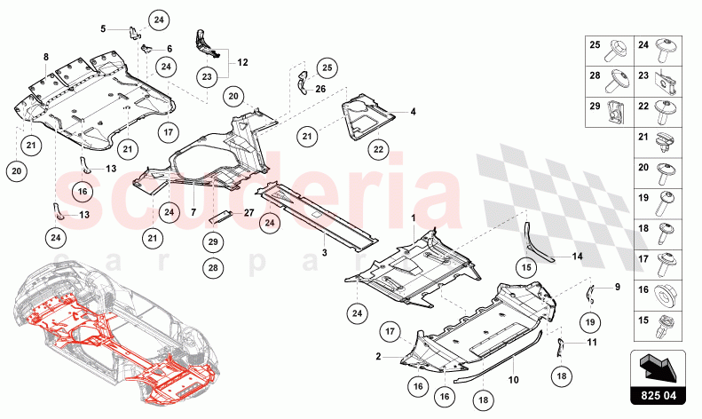 TRIM PANEL FOR FRAME LOWER SECTION of Lamborghini Lamborghini Huracan Evo Spyder 2WD