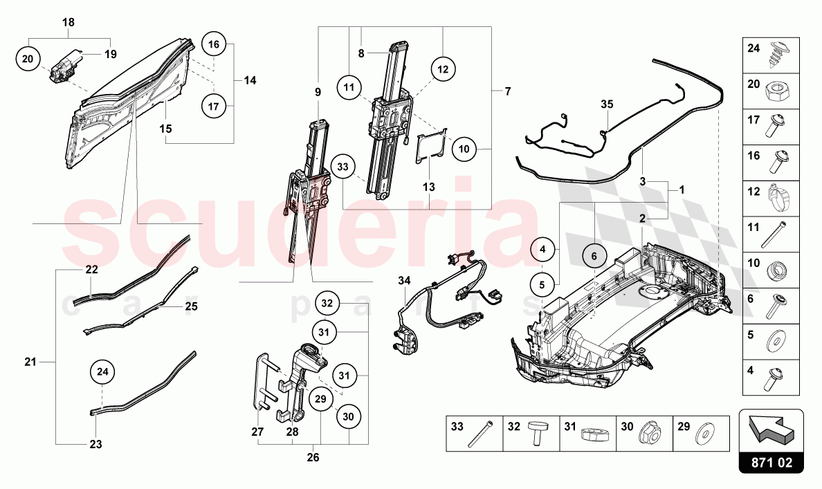 SOFT TOP BOX TRAY of Lamborghini Lamborghini Huracan Evo Spyder 2WD