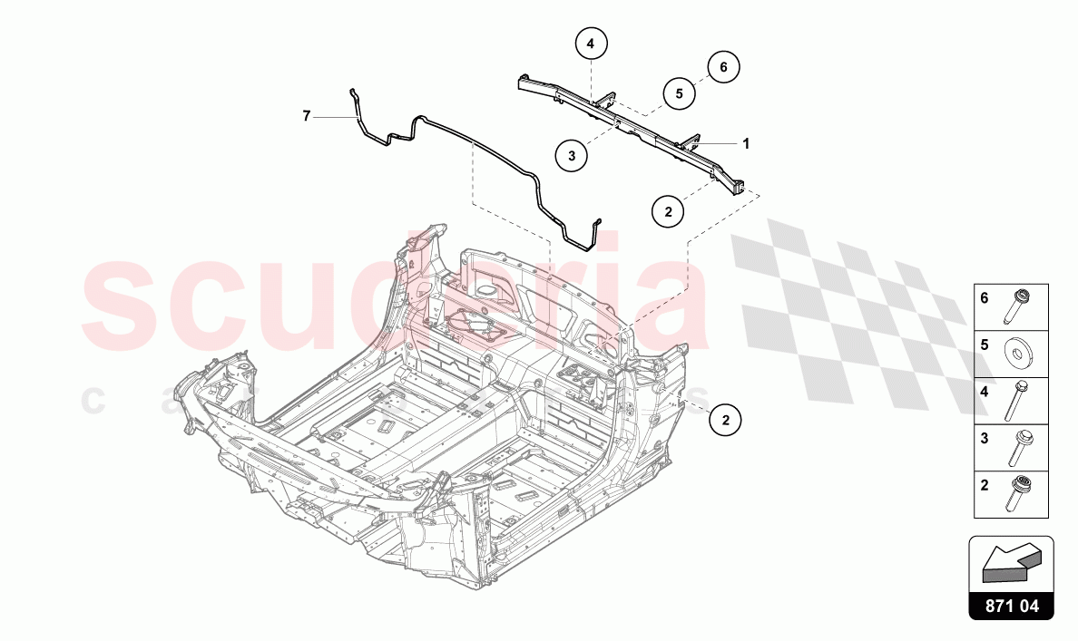 CROSS MEMBER REAR of Lamborghini Lamborghini Huracan Evo Spyder 2WD