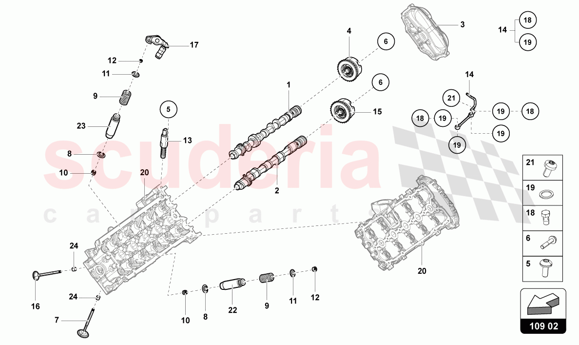 CAMSHAFT, VALVES of Lamborghini Lamborghini Huracan STO