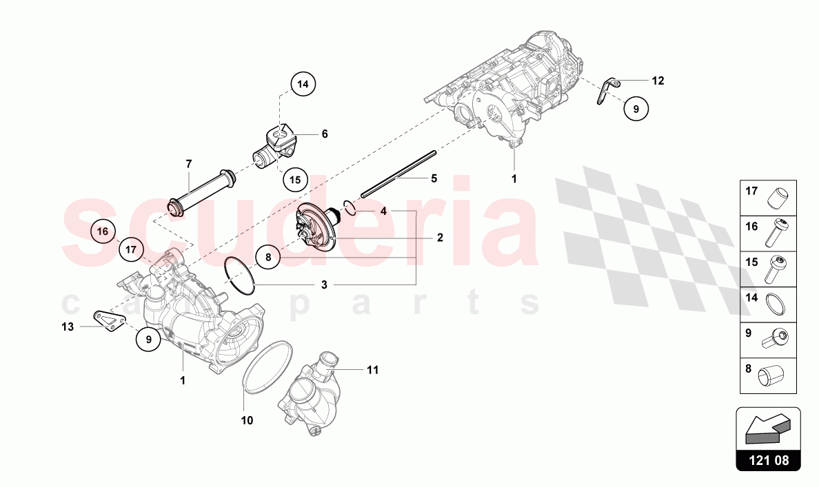 MOUNTING FOR OIL PUMP INTERMEDIATE SHAFT of Lamborghini Lamborghini Huracan STO