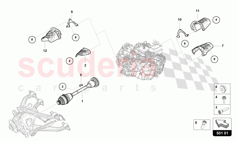 AXLE SHAFT REAR of Lamborghini Lamborghini Huracan STO
