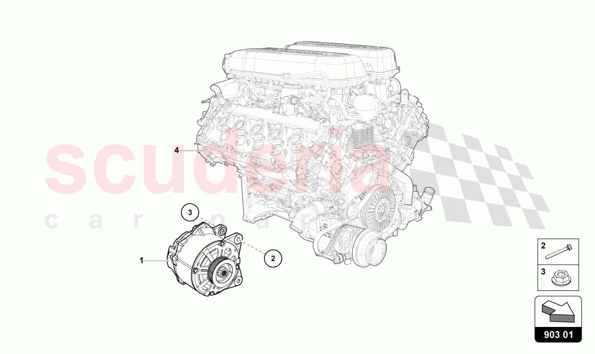 ALTERNATOR of Lamborghini Lamborghini Huracan STO