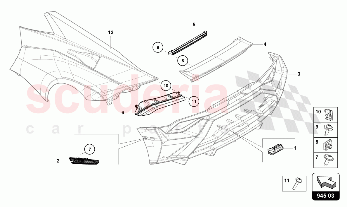 REAR LIGHT of Lamborghini Lamborghini Huracan STO