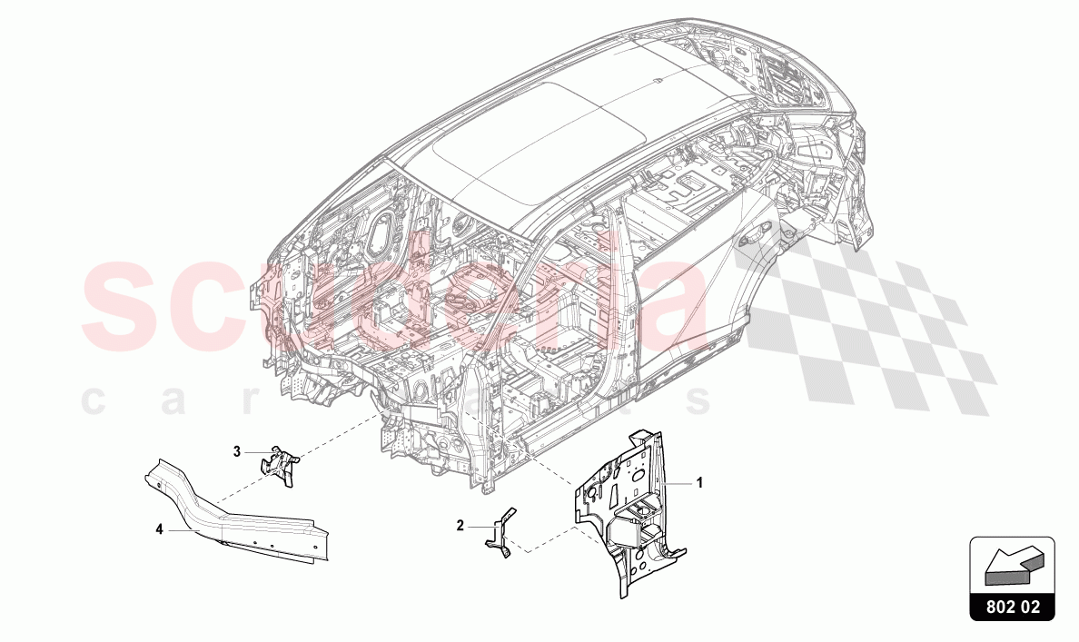 SECTIONAL PARTS FOR THE SIDE SECTION of Lamborghini Lamborghini Urus S