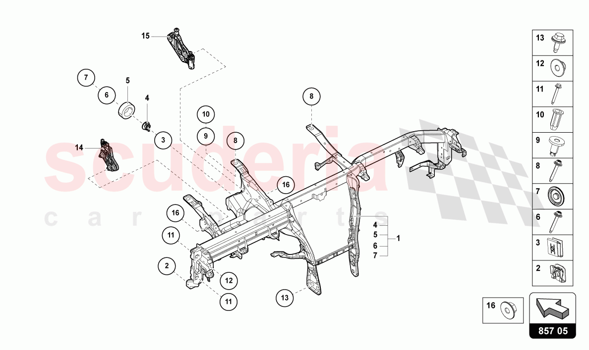 CROSS MEMBER FOR DASH PANEL of Lamborghini Lamborghini Urus S