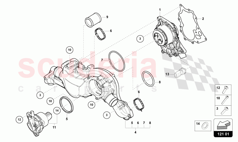 COOLANT CIRCULATION PUMP of Lamborghini Lamborghini Urus (2019-2022)