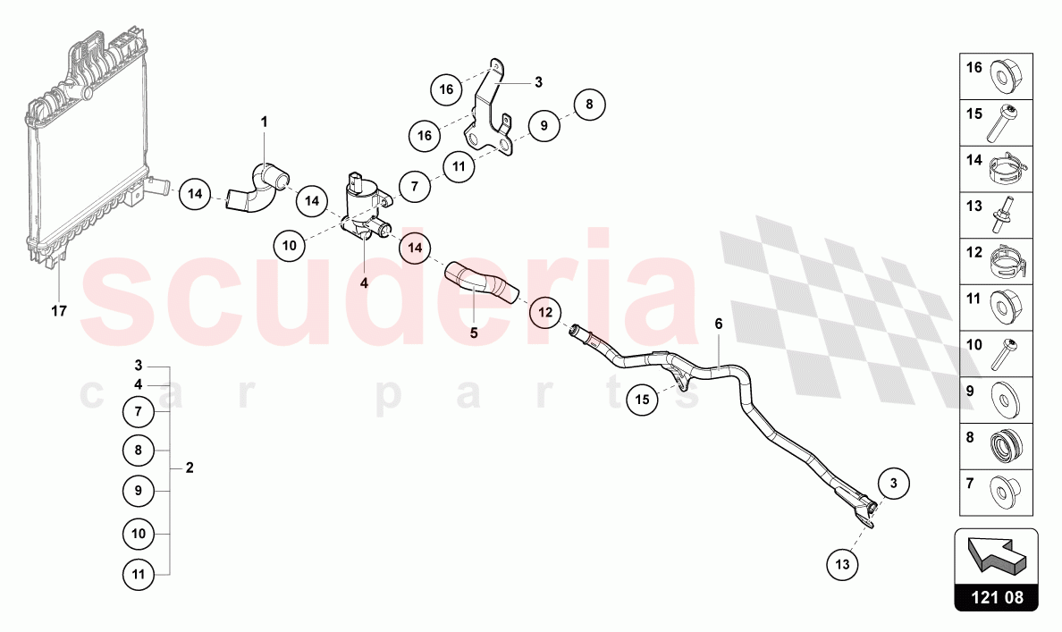 COOLANT PIPE of Lamborghini Lamborghini Urus (2019-2022)