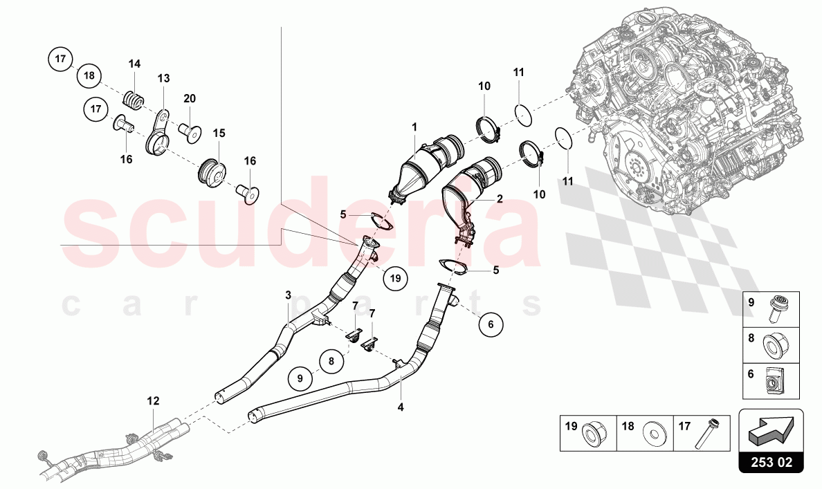 CATALYTIC CONVERTER of Lamborghini Lamborghini Urus (2019-2022)