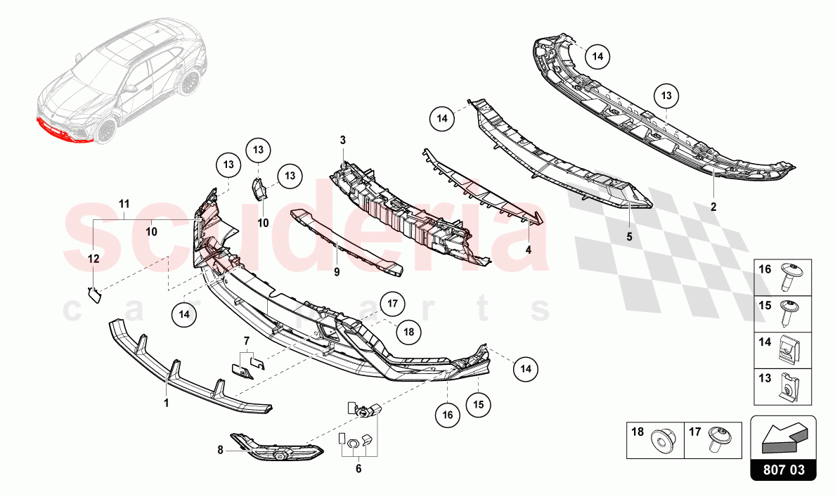 BUMPER, COMPLETE STANDARD of Lamborghini Lamborghini Urus (2019-2022)